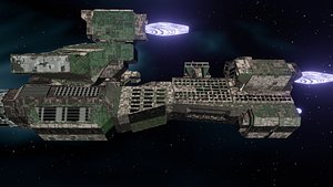 3D heavy space cruise ship model