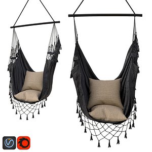 hammock boho charcoal color 3D model