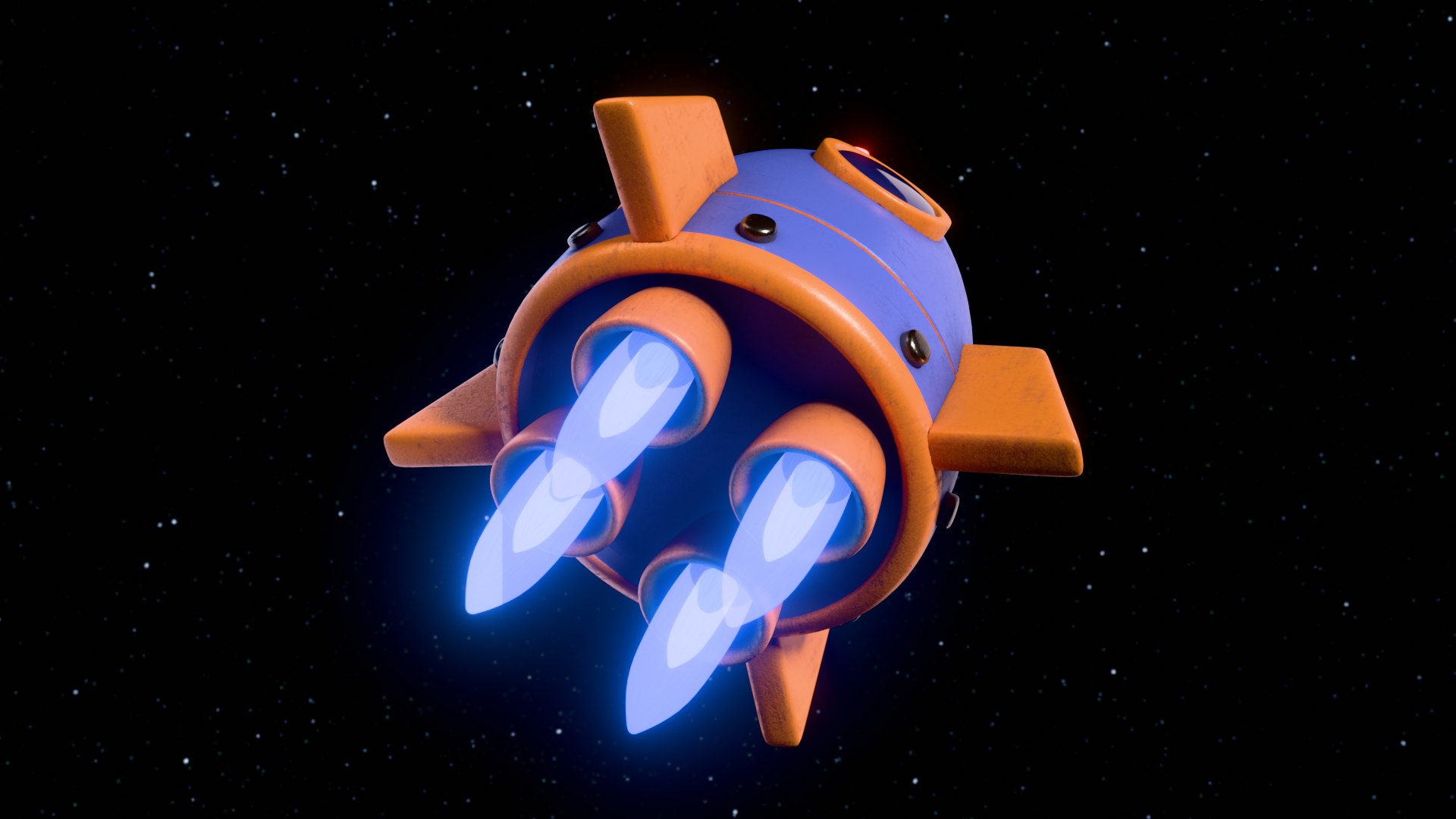 Stylized Cartoon Space Rocket 3D Model - TurboSquid 2393064