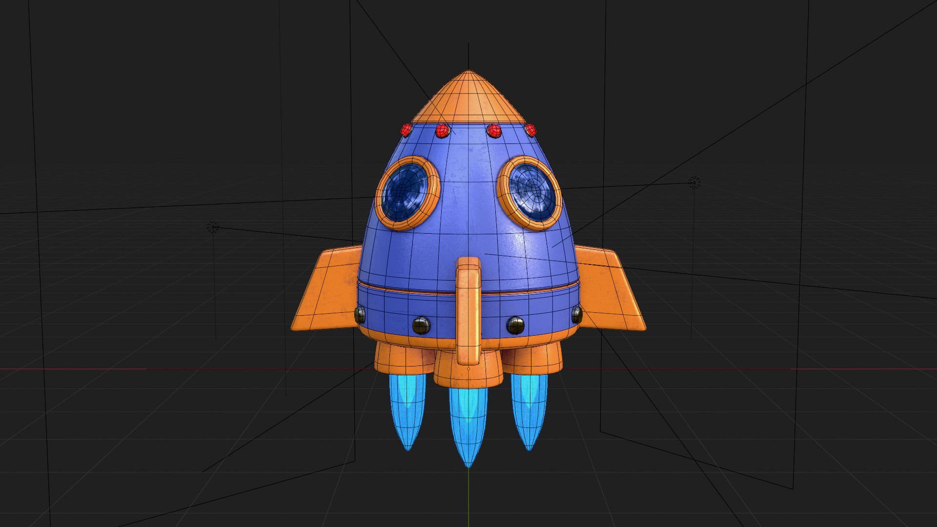Stylized Cartoon Space Rocket 3D Model - TurboSquid 2393064