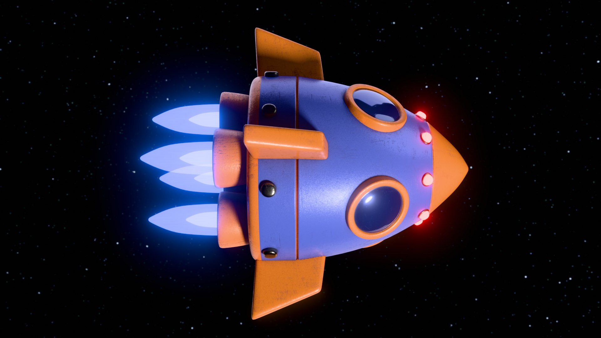 Stylized Cartoon Space Rocket 3D Model - TurboSquid 2393064