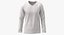 Long Sleeve Worn Male V Neck Pose 01 White Blank and Branded Heather 3D model