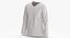 Long Sleeve Worn Male V Neck Pose 01 White Blank and Branded Heather 3D model