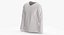 Long Sleeve Worn Male V Neck Pose 01 White Blank and Branded Heather 3D model