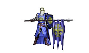 3D Holy Sepulcher of Jerusalem crusader Infantry 6 model