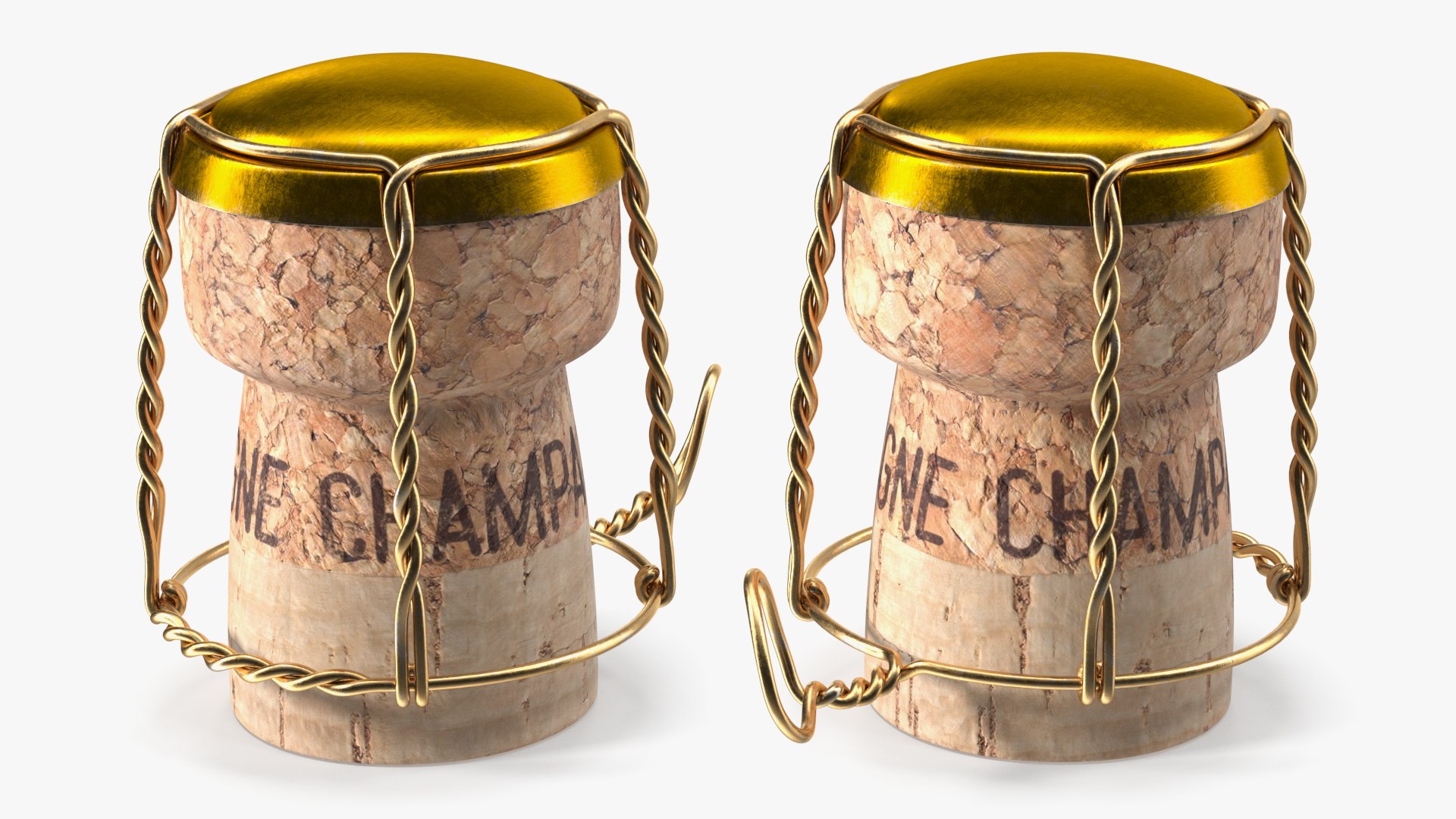 Champagne Bottle Cork Lying Yellow Metal Wire 3D Model $44 - .3ds .blend  .c4d .fbx .max .ma .lxo .obj - Free3D