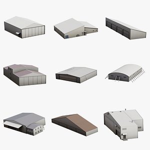 3D Airfield Hangar Collection model