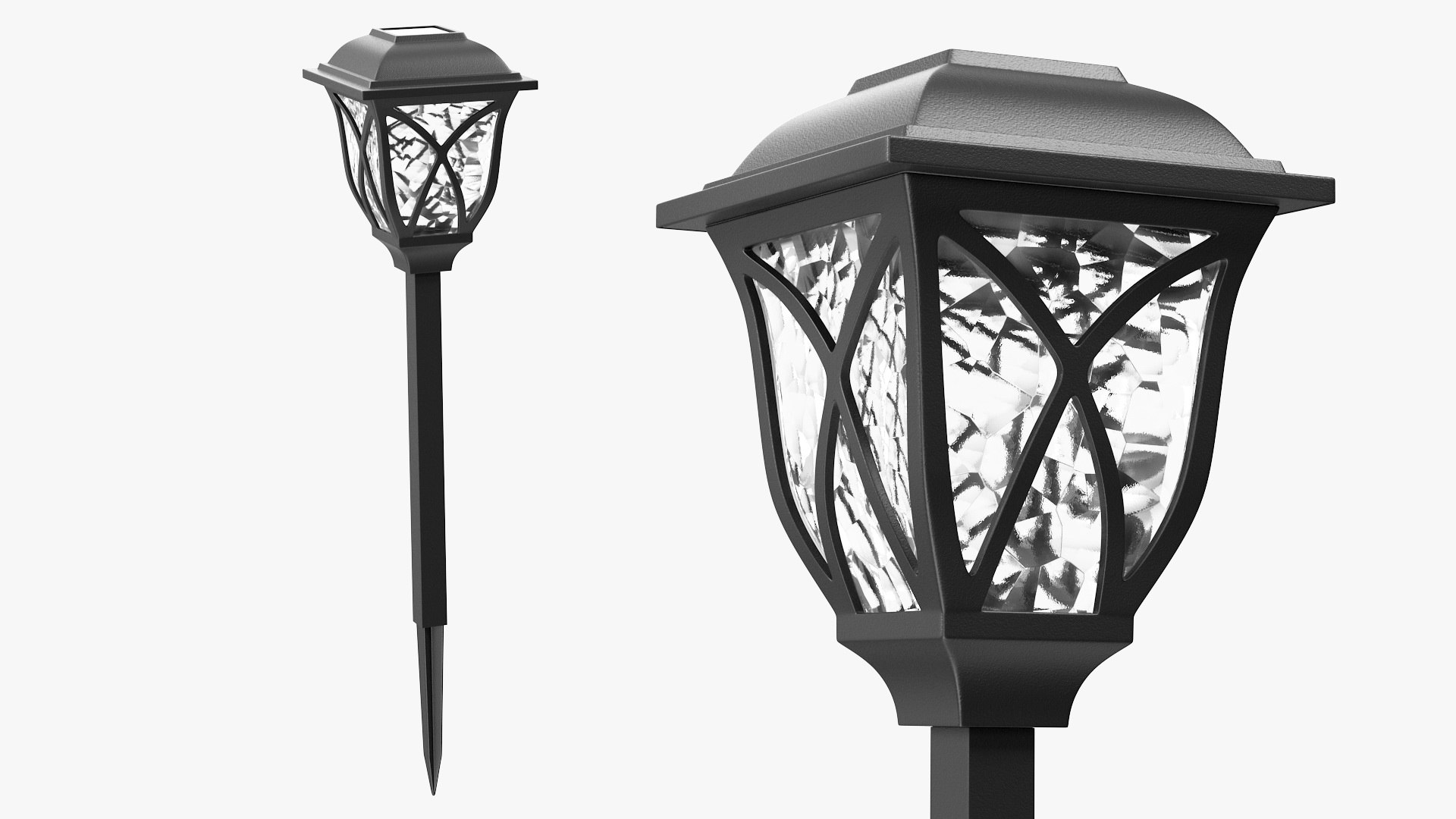 Solar Outdoor Pathway Lantern 3D model preview