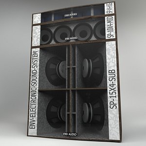 3D PA Speakers System model