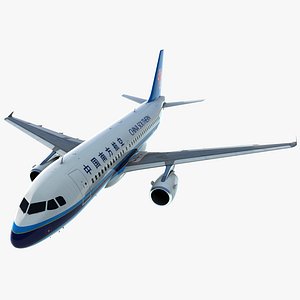 Airbus A319 China Southern Airlines Rigged 3D Model