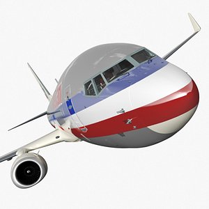 3D American Airlines Boeing 737-800 with Interior Rigged for Maya model