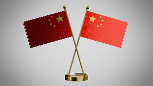 Table  Flag  of China 3D model