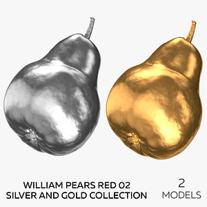 William Pears Red 02 Silver and Gold Collection - 2 Pears 3D model