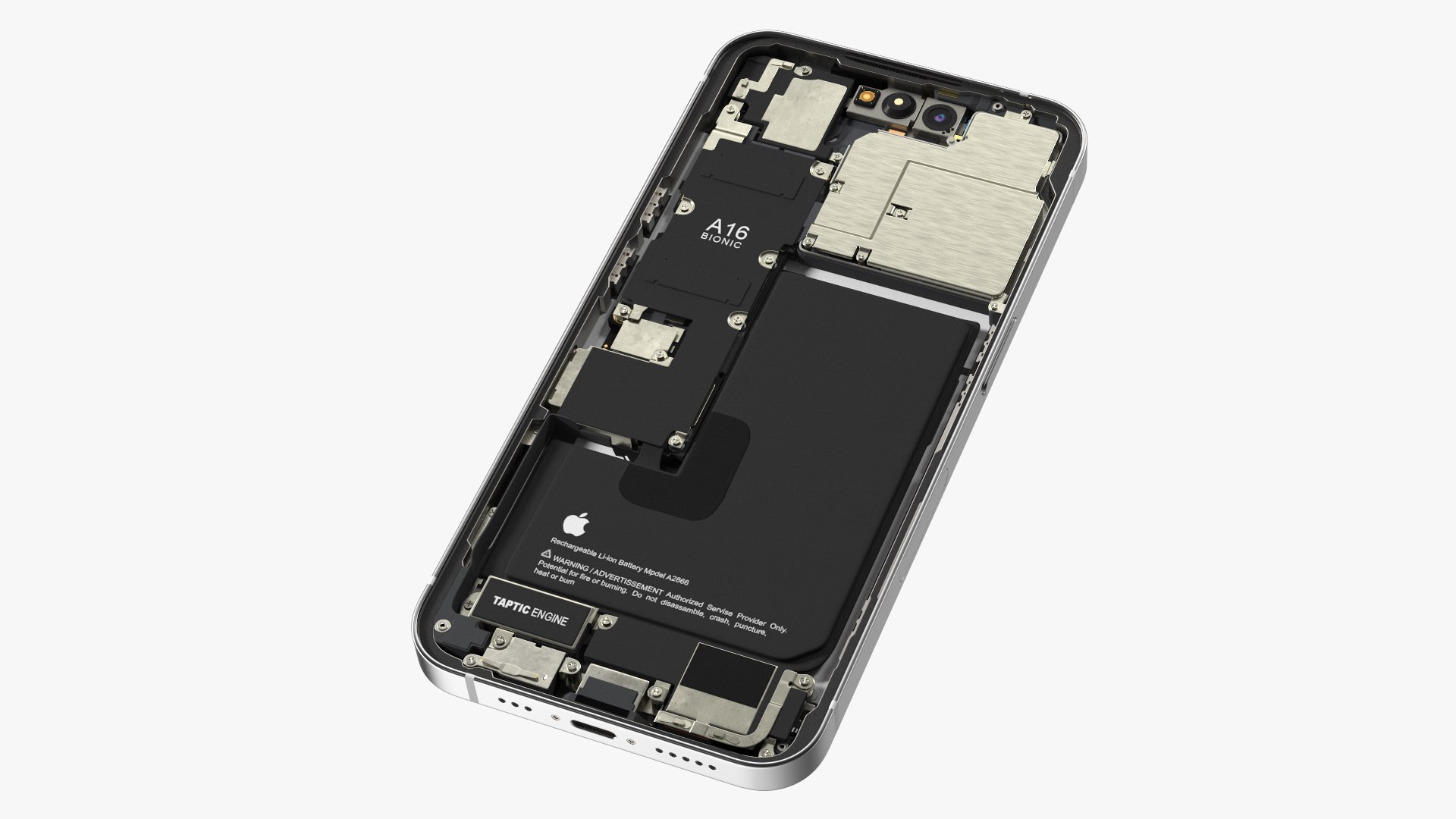 iPhone 14 Pro Disassembled without Display 3D model preview