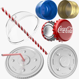 Bottle Caps And Food lids Collection 3D