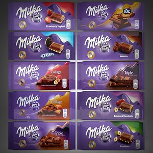 milka chocolate bar 3d max