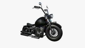 Motorcycle Cartoon A13 Full Black - Custom Vehicle Design 3D model