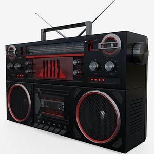 3D model Boombox retro Cassette player radio