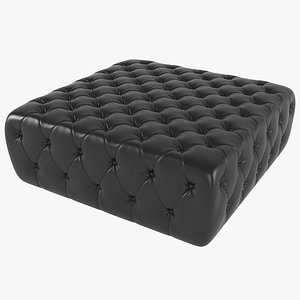 tufted leather pouf 3D