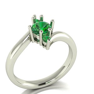3D female ring gem simple