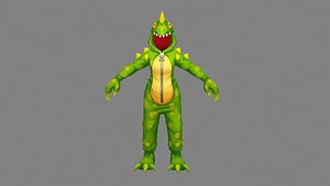 3D Cartoon green dragon costume - cosplay