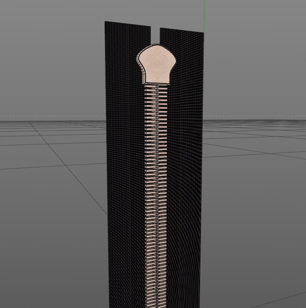 maya zipper modeled curve