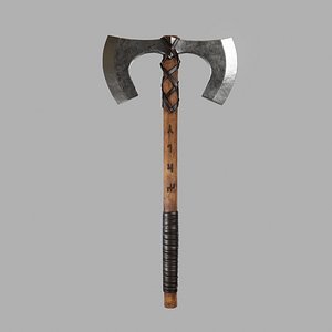 Viking Double Axe Low-poly 3D model