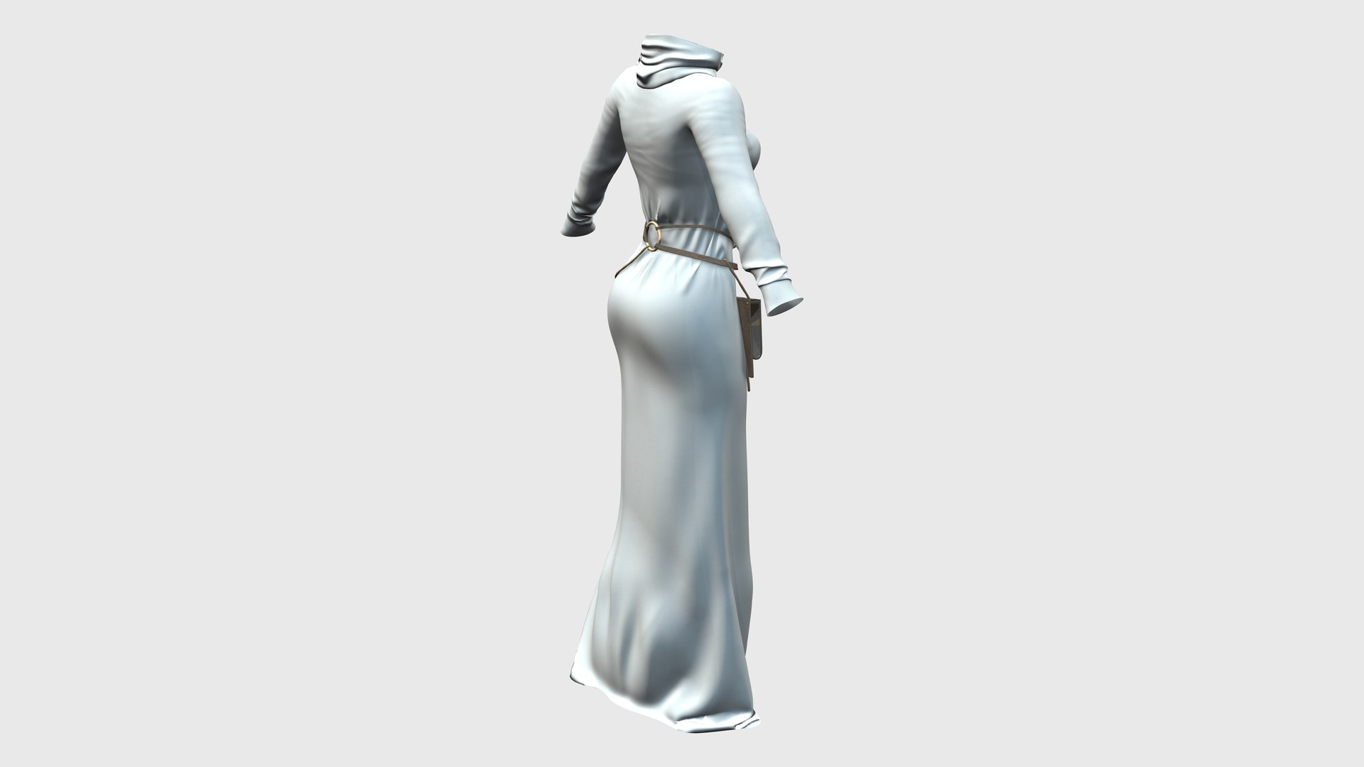 3D Female Space Monk Robe With Optional Book Belt Accessory ...
