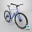 Gravel Bike 3D Model Dark to light Blue Gradient Frame with Bar Ends Royalty-Free Brand