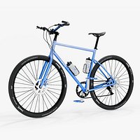 Gravel Bike 3D Model Dark to light Blue Gradient Frame with Bar Ends Royalty-Free Brand