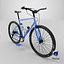 Gravel Bike 3D Model Dark to light Blue Gradient Frame with Bar Ends Royalty-Free Brand