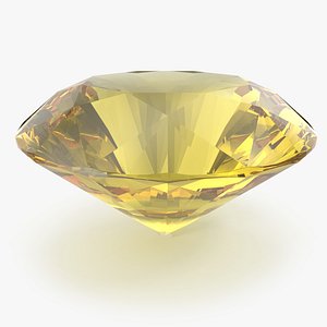 3D Round Brilliant Cut Yellow Sapphire