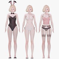 Clothing Collection 004 - Rig - UE5 - Unity - Blender - Animated - Realistic Female Character