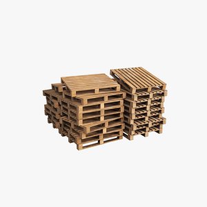 pallet wood wooden 3D model