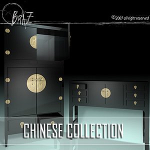 chinese cabinet closet 3d model
