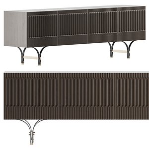 Vintage style wood Sideboard 3D