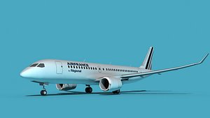 3D Bombardier CS100 Air France Regional model