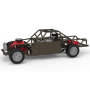 3D Vintage Dirt Modified stock car Base Version 7 Scale 1 to 25