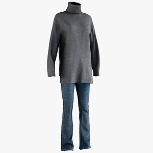 3D realistic women s sweater