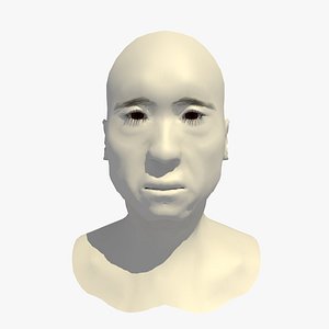 Rigged 70 Year Old Asian Male Base Head Mesh V2