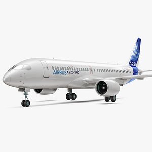 airbus a220 300 simple 3D model