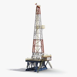 fracking gas platform 2 3d max