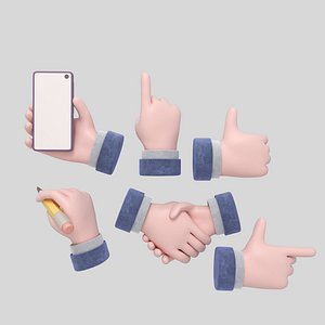 Stylized Cartoon Hands Animated Base