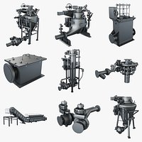 Pumps and Conveying System Full Pack 29 Models Low Poly