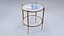 antiker eleganter Beistelltisch aus Messing, Gold und Glas
