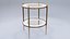 antiker eleganter Beistelltisch aus Messing, Gold und Glas