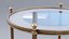 antiker eleganter Beistelltisch aus Messing, Gold und Glas