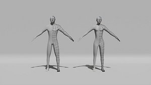 3D Simple Base Human Male Female Low Poly