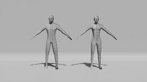 3D Simple Base Human Male Female Low Poly