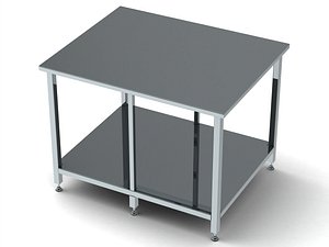 3D Custom Steel Table With Undershelf